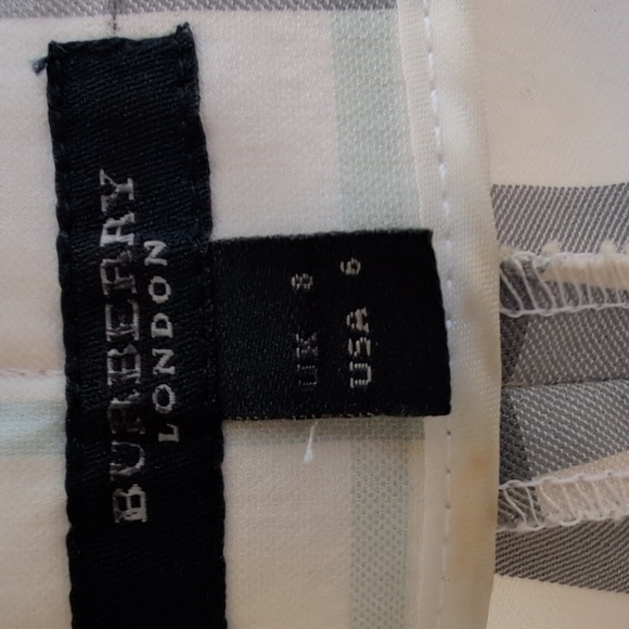 Burberry London Cotton Blend Novacheck Plaid Flare Pants Size 6 - Picture 10 of 13